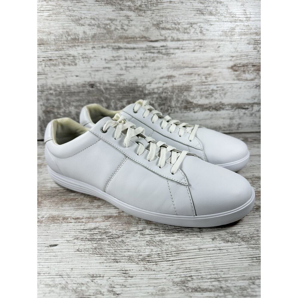 Men's Cole Haan Reagan Grand White Leather Low Top Sneakers Sz 10.5M EUC!